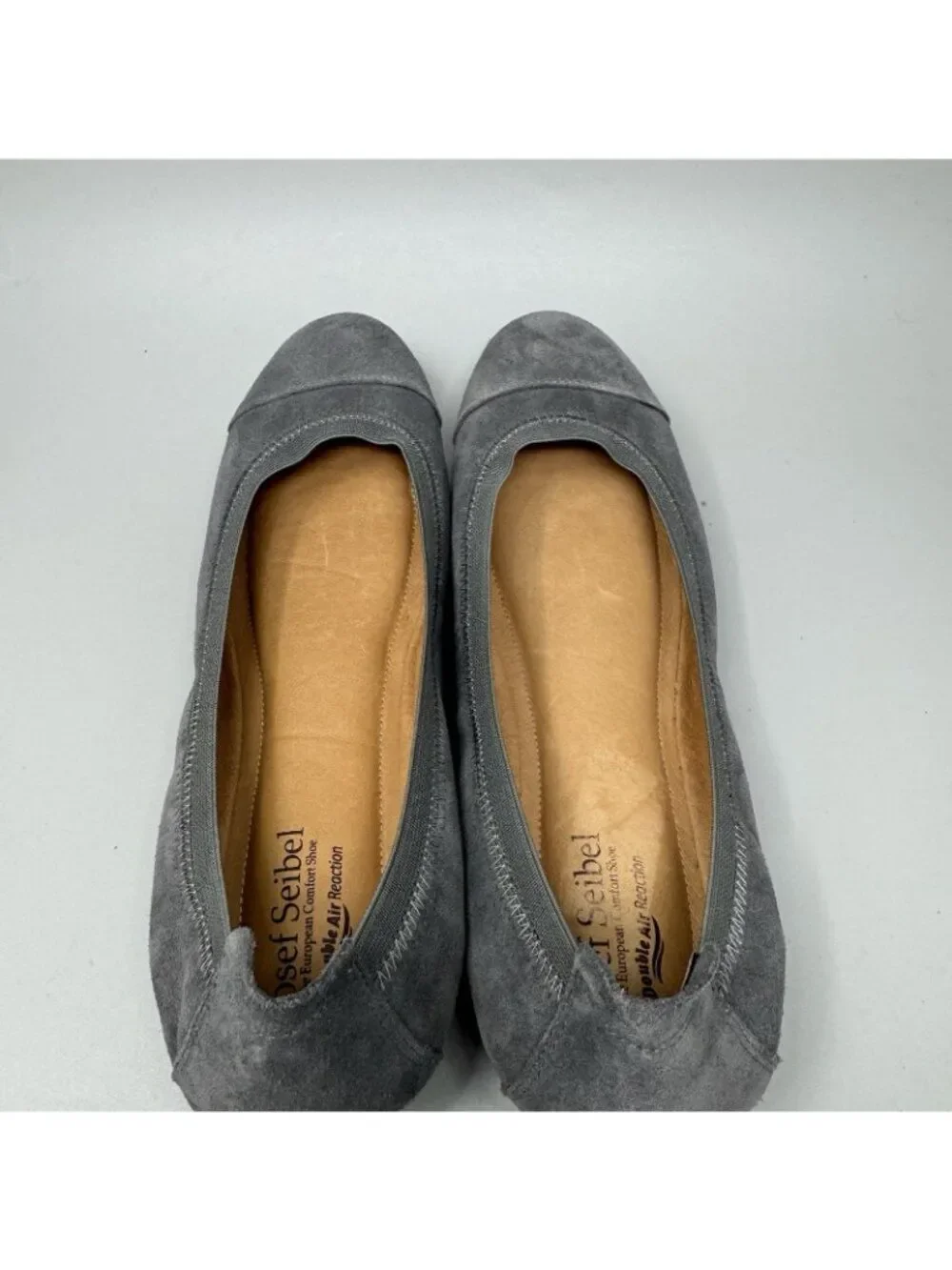 Josef Seibel Womens Pippa Gray Leather Suede Padded Comfort Flats Size 10 US